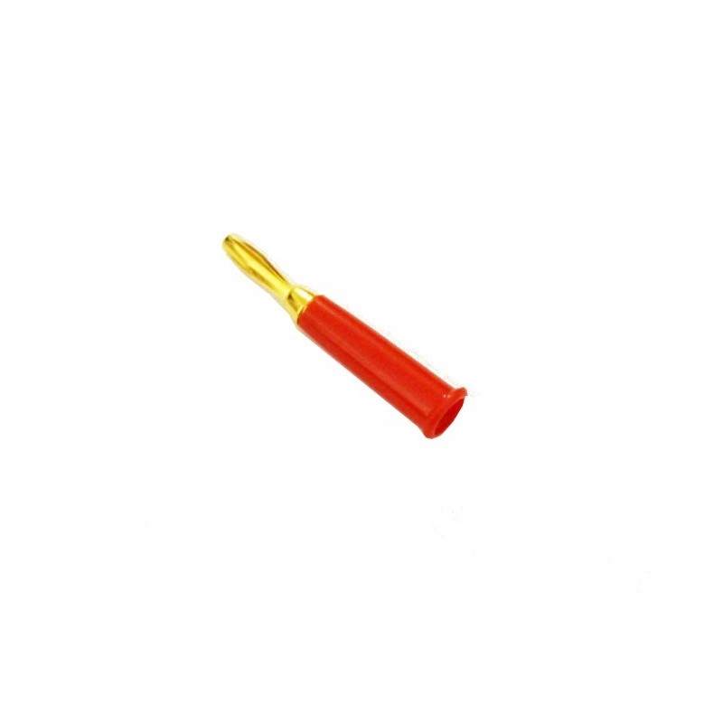 Banana plug, gold, red, 2 pcs