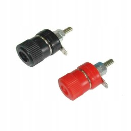 2x 10A banana socket black and red