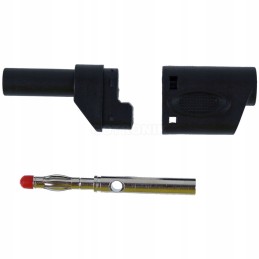 Banana plug 4mm straight black amass 25 502 2