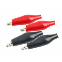 Insulated crocodile clip black red 35mm 4 pcs