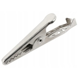 Black red crocodile clips, 27mm, insulated teeth