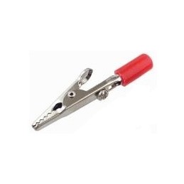 2x uninsulated crocodile clips l 51mm red