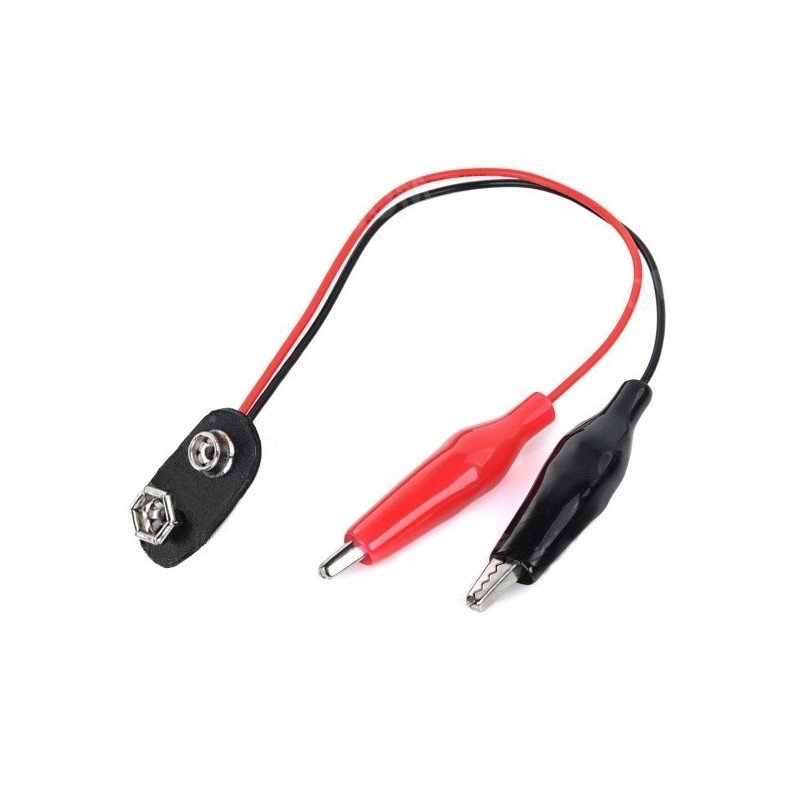 9v battery latch socket with 15cm crocodile clips