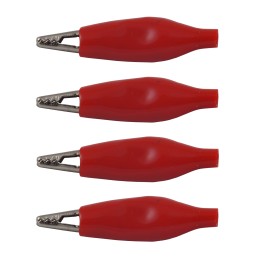 Insulated crocodile clip 35mm red 4 pcs