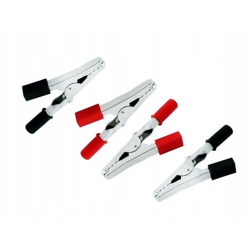 Uninsulated crocodile clip red black 51mm 4 pcs