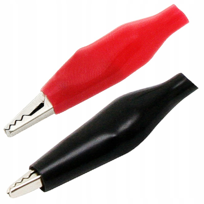 Small crocodile clips, crocodile clips, clamps, insulation, set, set of 2 pcs