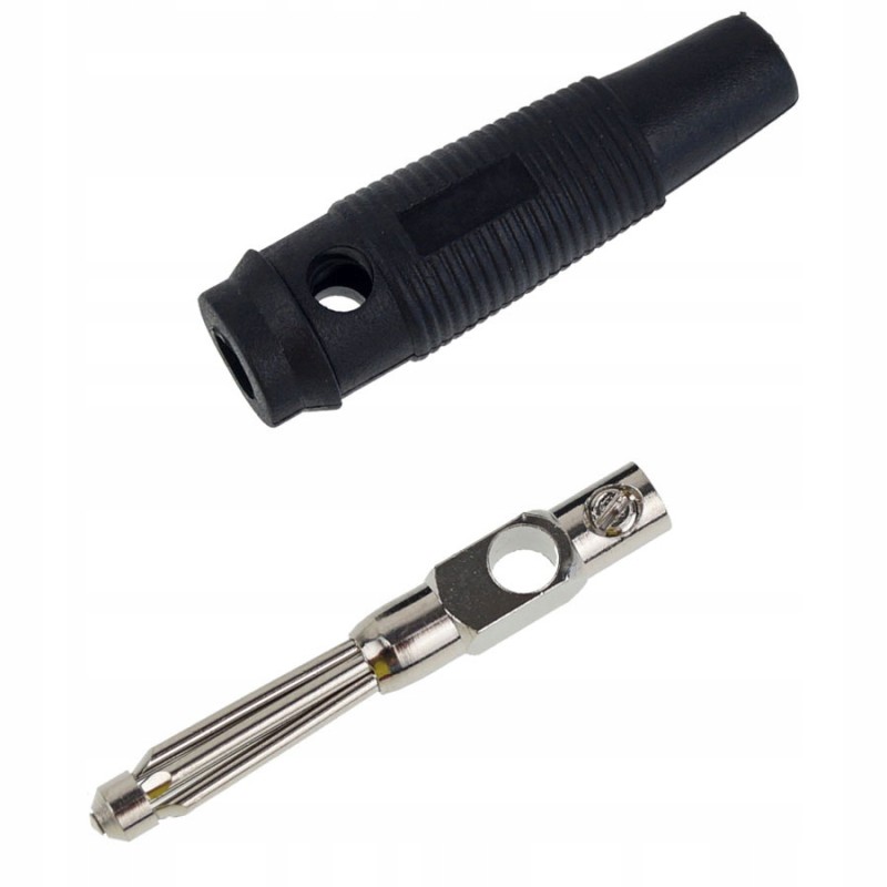 Banana plug 4mm black amass 25 413 2