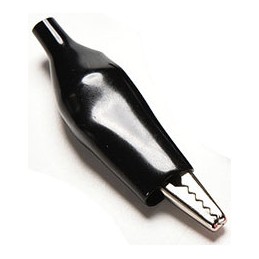 Insulated crocodile clip, black, l 35mm