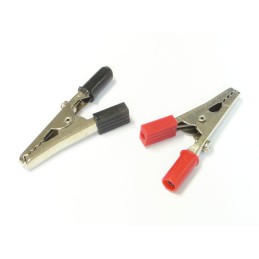 Crocodile clip with banana socket, banana, set of 2 pcs