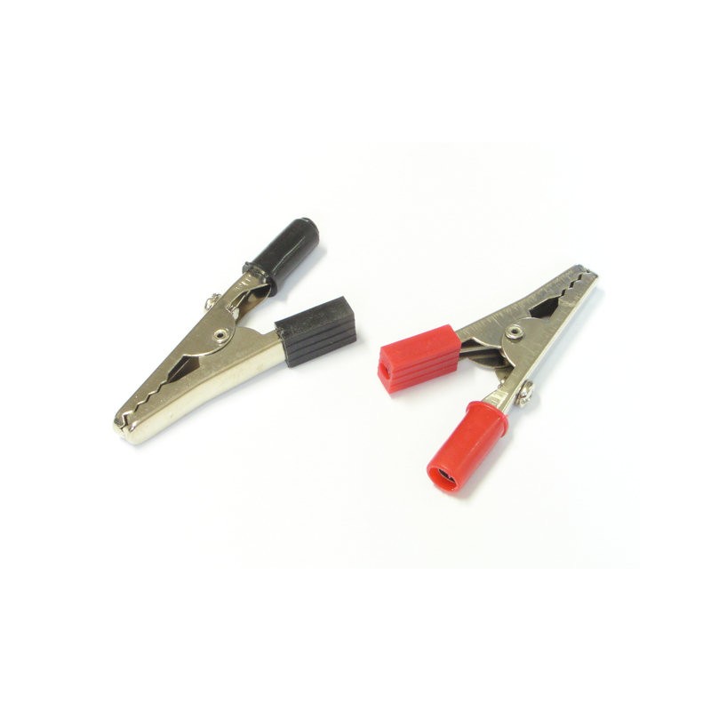 Crocodile clip with banana socket, banana, set of 2 pcs