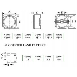 Art coil 47uh smd power inductor owirh125 470m