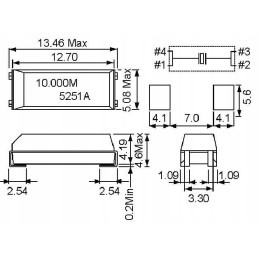 Quartz resonator 17 730mhz smd 6 pcs