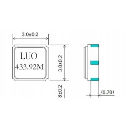 Saw smd 6 433mhz quartz resonator