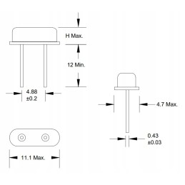 Quartz resonator quartz hc49 tht 20 48mhz