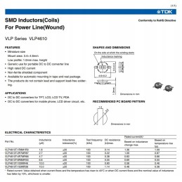 Choke smd 1 8uh 1 36a tdk 4 6x3x1 vlp4610t 2pcs
