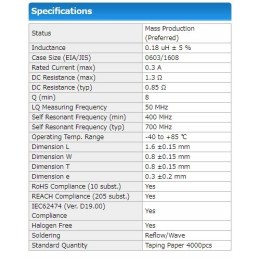 180nh 300ma smd 0603 dlawik taiyo yuden 20pcs