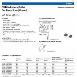 Choke smd 47uh 0 27a tdk 4 8x3 2 vlp4614t 2 pcs