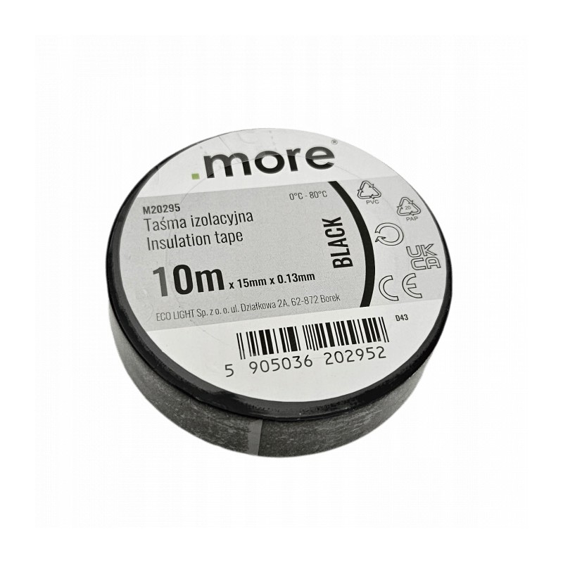 Insulating tape PVC insulation 10m black