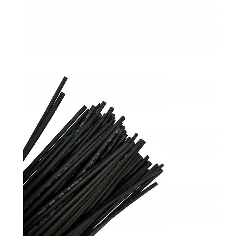 2 x black heat shrink tubing 5 2 5 1 pc. 1 meter