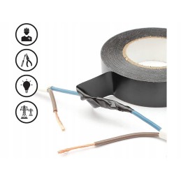 Insulating tape for cable insulation, black, strong PVC