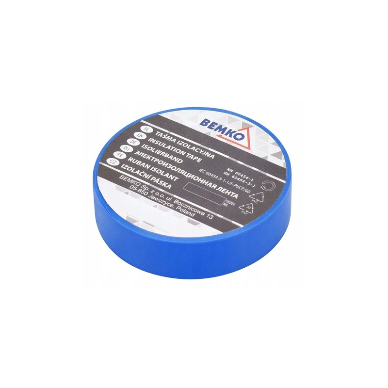 Small PVC insulating tape 10x15x0 13 blue 10m