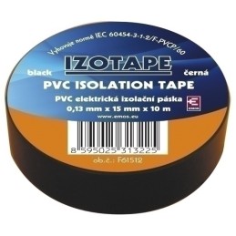 Black insulating tape 15mm x 10m emos pvc