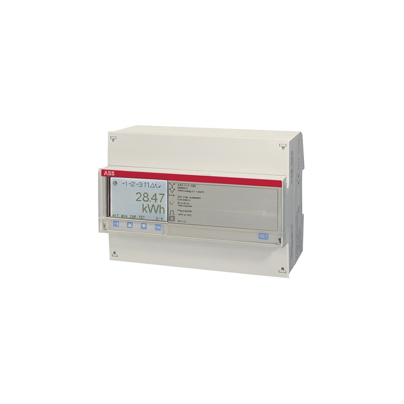 1 pcs - ABB 3 Phase LCD Energy Meter, Type Electromechanical
