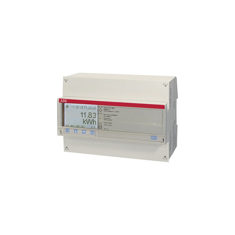 1 pcs - ABB 3 Phase LCD Energy Meter, Type Electromechanical