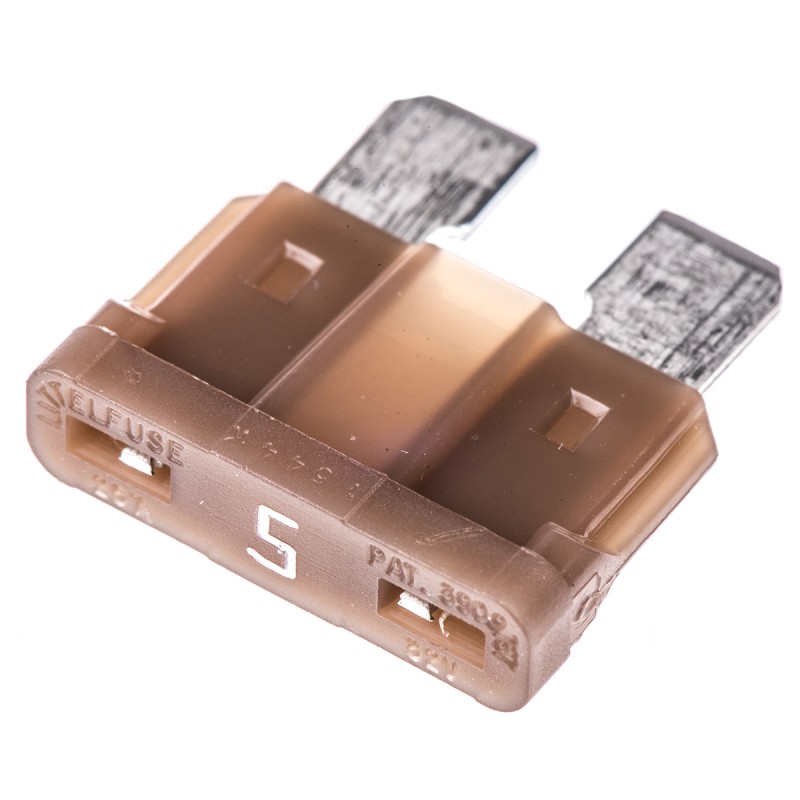1 Pack of 10 - Littelfuse 5A Brown Blade Car Fuse, 32V dc