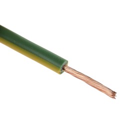 1 Reel of 25 M - RS PRO Green/Yellow 1.5 mm² Hook Up Wire, 15 AWG, 30/0.25 mm, 25m, PVC Insulation