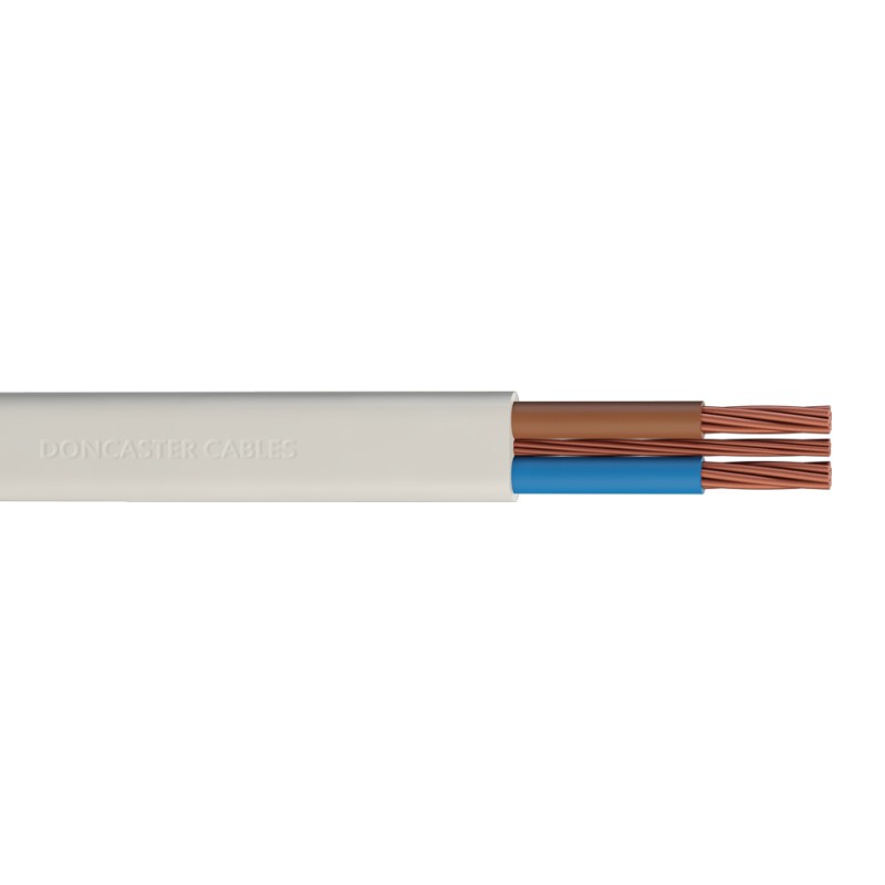 1 Reel of 50 M - RS PRO 2+E Core Mains Power Cable, 4 mm², 50m, White Thermoplastic Sheath, Twin & Earth, 300/500 V