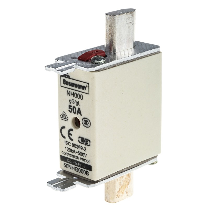 1 pcs - Eaton 50A Centred Tag Fuse, NH000, 500V ac