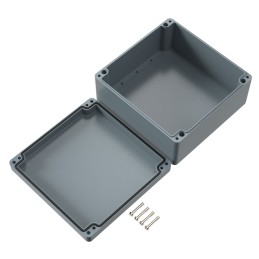 1 pcs - Rose Polyester Standard Series Grey Glass Fibre Reinforced Polyester Enclosure, IP66, IK08, Grey Lid, 255 x 250 x 120mm