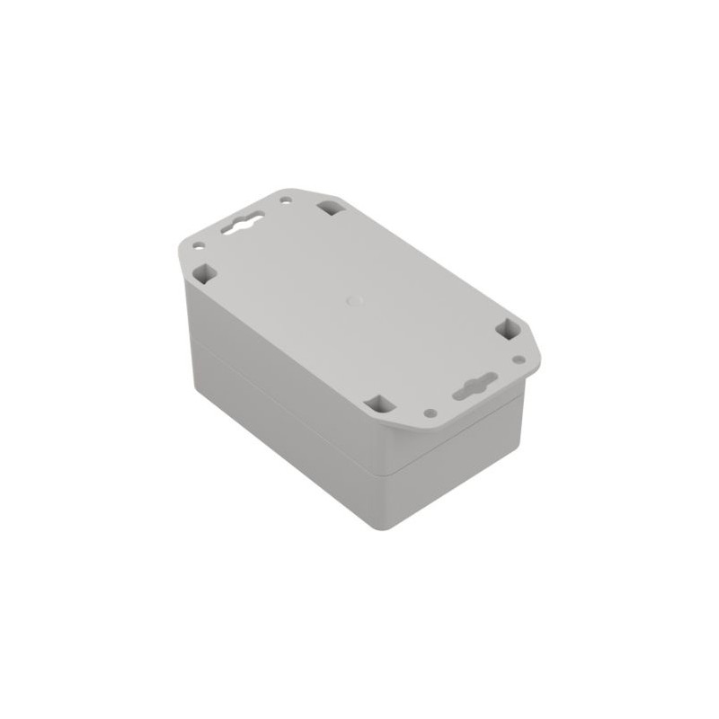 1 pcs - RS PRO Light Grey ABS Enclosure, IP65, Flanged, Light Grey Lid, 121.4 x 81.6 x 60.2mm