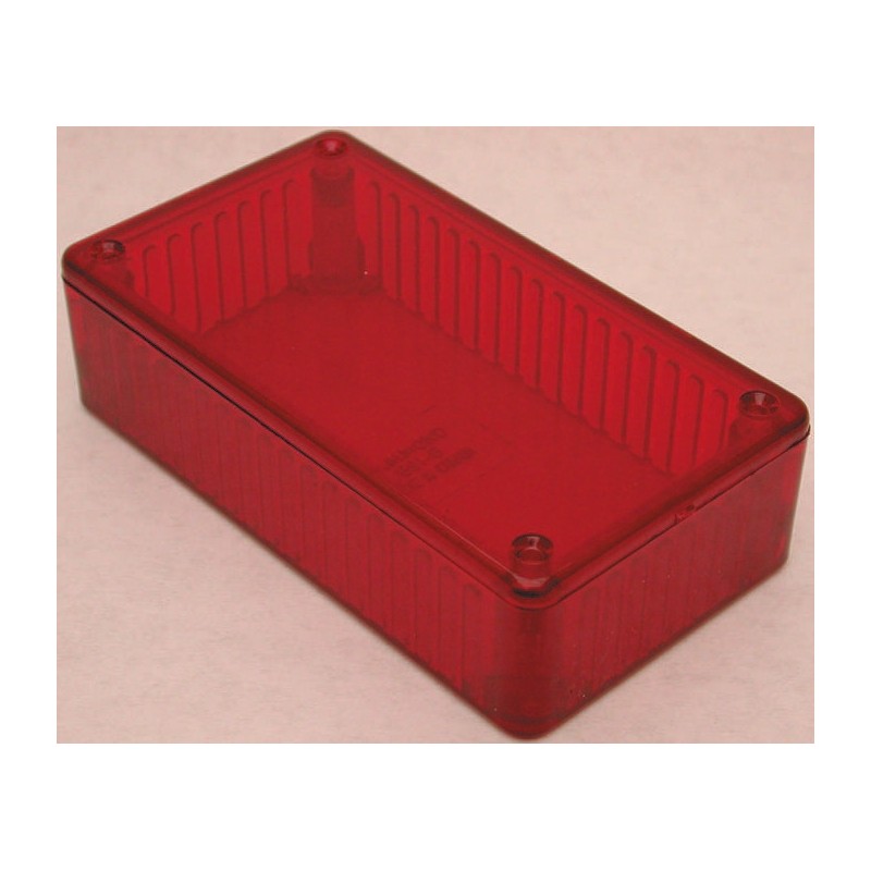 1 pcs - Hammond 1591 Series Transparent Red Polycarbonate Enclosure, IP54, Transparent Red Lid, 150 x 80 x 46mm