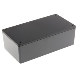 1 pcs - Hammond 1591 Series Black Flame Retardant ABS Enclosure, IP54, Black Lid, 152 x 82 x 47mm
