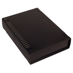 1 pcs - RS PRO Black ABS Enclosure, IP53, IK06, Black Lid, 185.5 x 136 x 40mm