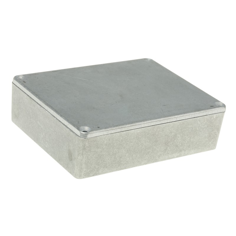 1 pcs - Hammond 1590 Series Natural Die Cast Aluminium Enclosure, IP65, Natural Lid, 119.5 x 94 x 34mm