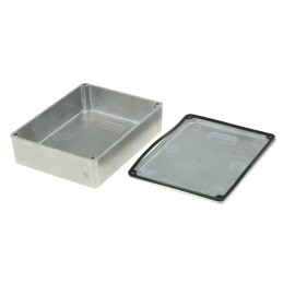 1 pcs - Hammond 1590 Series Natural Die Cast Aluminium Enclosure, IP65, Natural Lid, 119.5 x 94 x 34mm