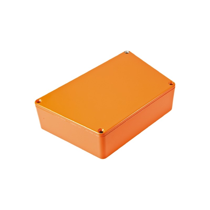 1 pcs - Hammond 1590 Series Orange Die Cast Aluminium Enclosure, IP54, Orange Lid, 95 x 121.8 x 39mm