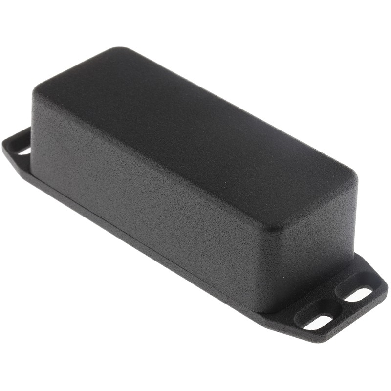 1 pcs - Hammond 1590 Series Black Die Cast Aluminium Enclosure, IP54, Flanged, Black Lid, 93 x 39 x 31mm