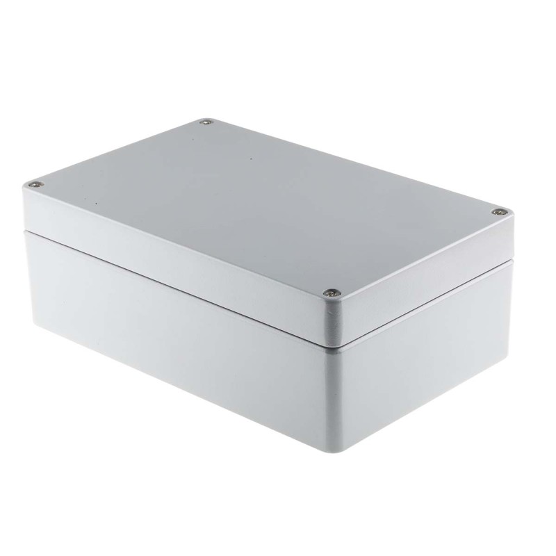 1 pcs - RS PRO Grey Die Cast Aluminium Enclosure, IP66, Grey Lid, 280 x 180 x 100mm