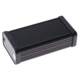 1 pcs - Hammond 1455 Series Black Aluminium Enclosure, IP54, Black Lid, 80 x 45 x 25mm