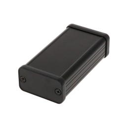 1 pcs - Hammond 1455 Series Black Aluminium Enclosure, IP54, Black Lid, 80 x 45 x 25mm
