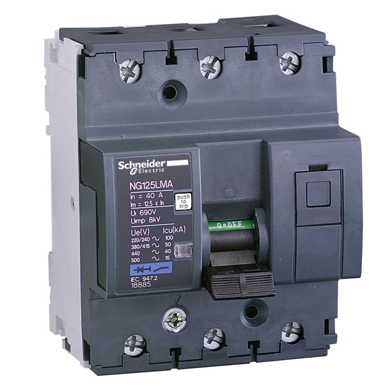 1 pcs - Schneider Electric Acti 9 MCB, 3P, 40A, Type MA