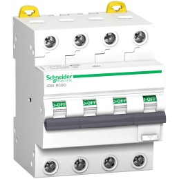 1 pcs - Schneider Electric RCBO, 32A Current Rating, 4P Poles, 30mA Trip Sensitivity, Acti 9 Range