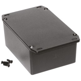 1 pcs - Hammond 1590 Series Black Die Cast Aluminium Enclosure, IP54, Flanged, Black Lid, 119.5 x 94 x 56.5mm