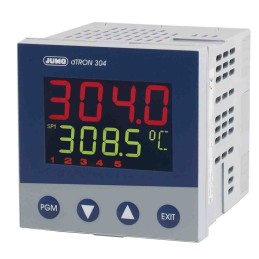 1 pcs - Jumo dTRON PID Temperature Controller, 96 x 96 (1/4 DIN)mm 1 (Analogue) Input, 4 Output Logic, Relay, 110 - 240