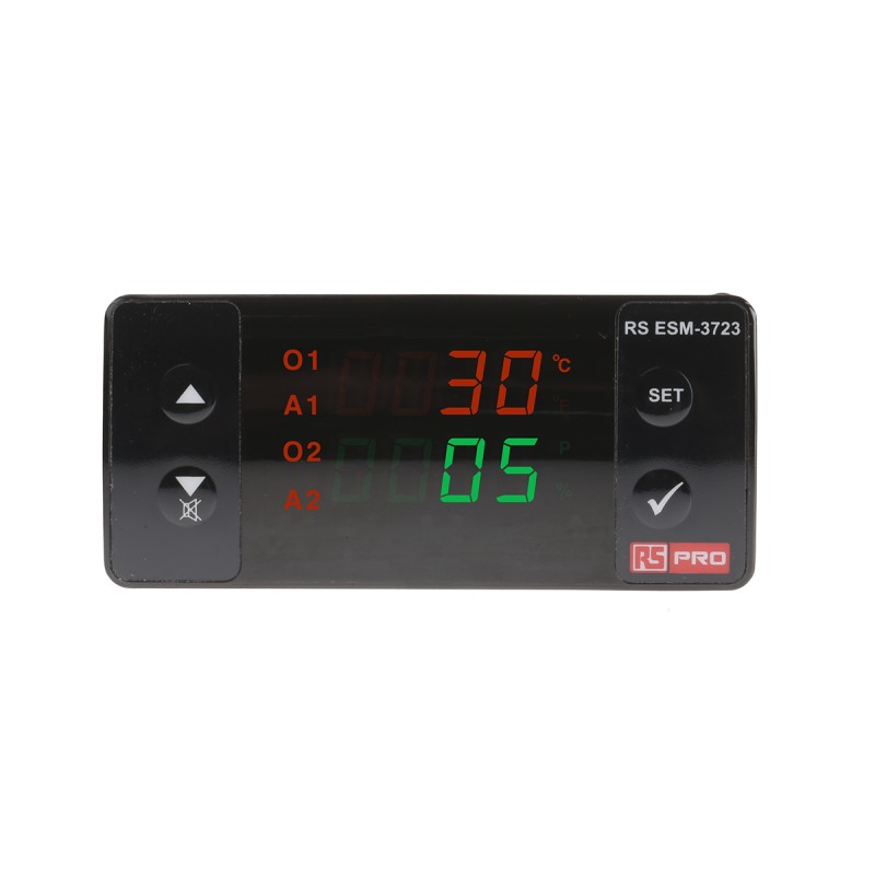 1 pcs - RS PRO Panel Mount PID Temperature Controller, 76 x 34.5mm 4 Input, 4 Output Relay, 230 V ac Supply Voltage ON/OFF, PID