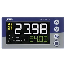 1 pcs - Jumo diraTRON Panel Mount PID Temperature Controller, 96 x 48mm 3 Input, 3 Output 2 Relay, 1 Logic, 20 - 30 V
